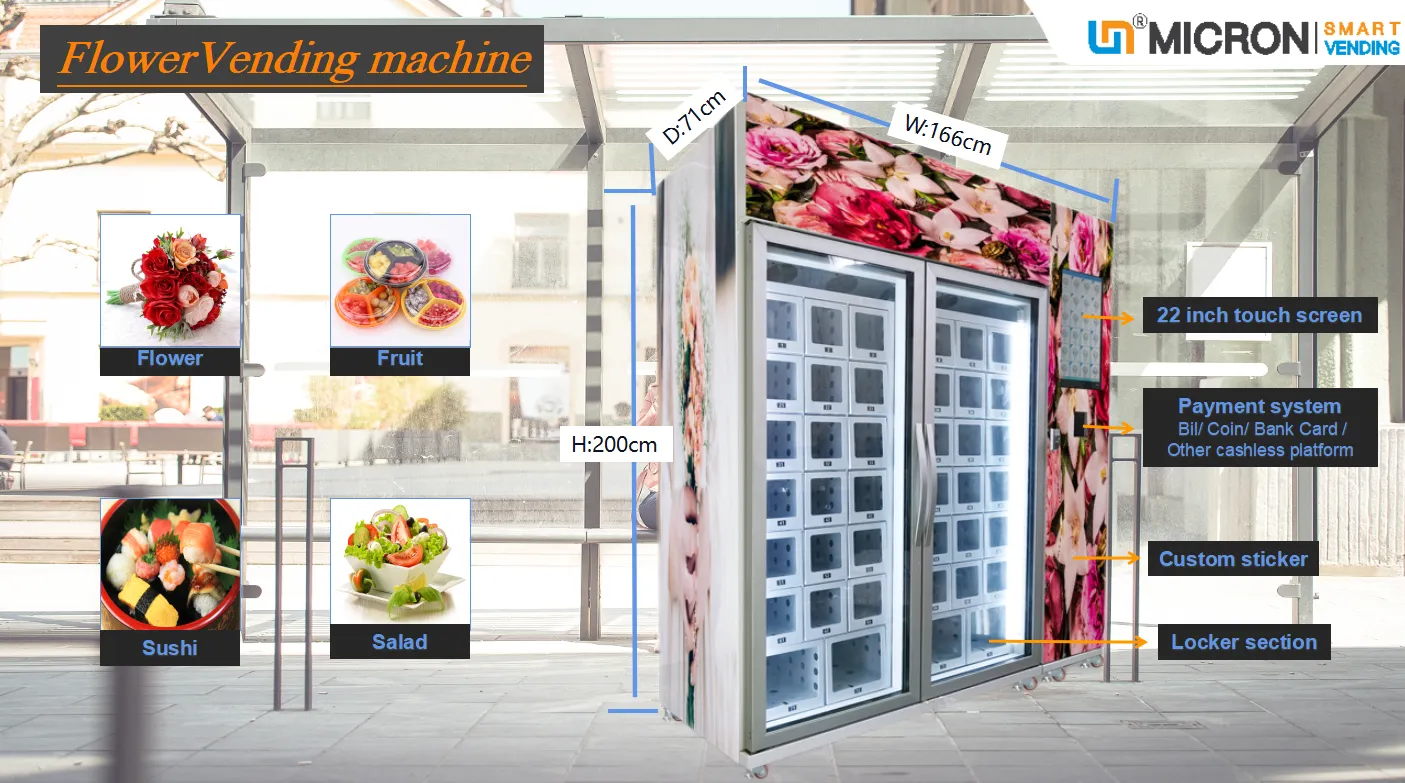 refrigeration intelligent flower vending machine locker