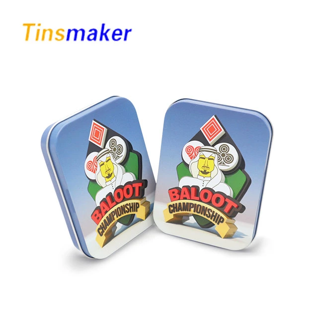 cheap hot sale custom printed gift wholesale tin can rectangular playing card tin case