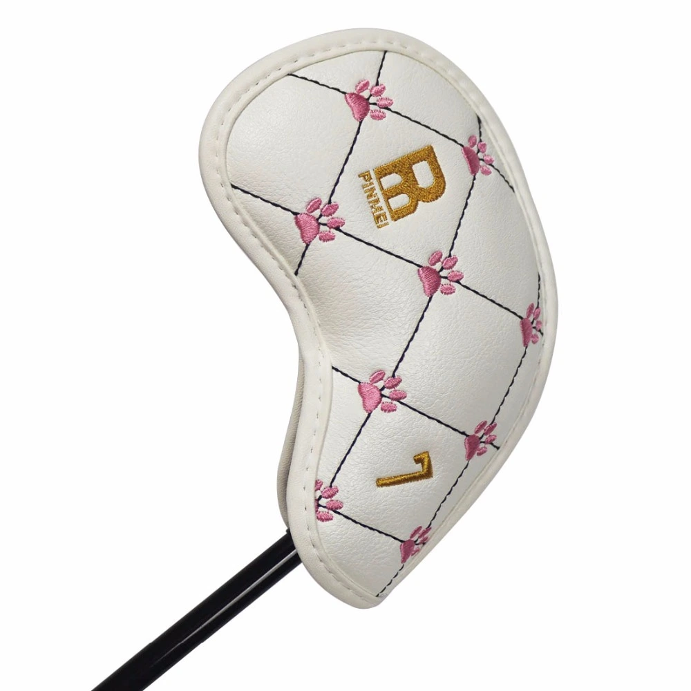 Personalized embroidery golf club head cover knitted leather headcover