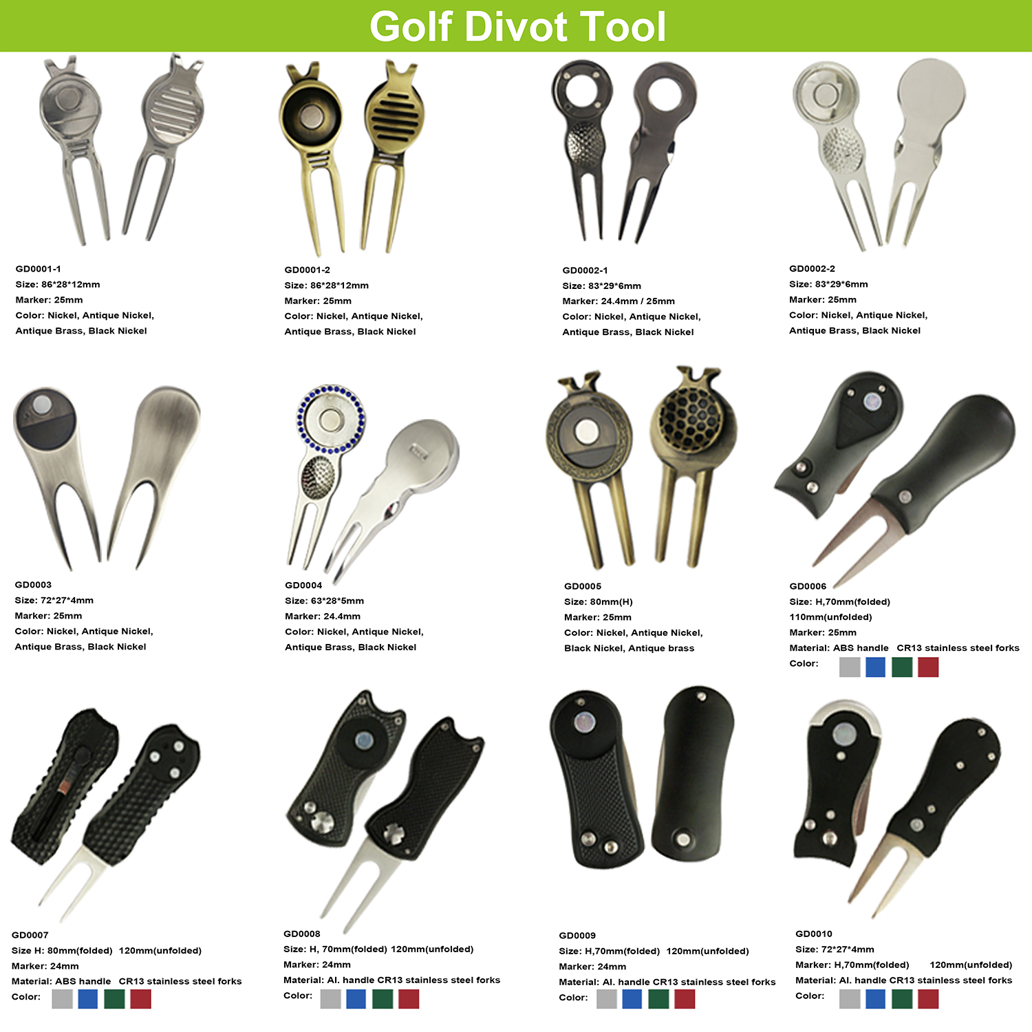 Classic Magnetic Hat Clips Ball Markers For Golf