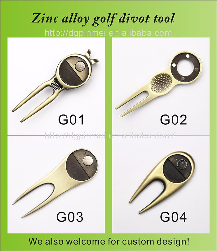 Custom logo golf soft touch bent rubberized divot tool