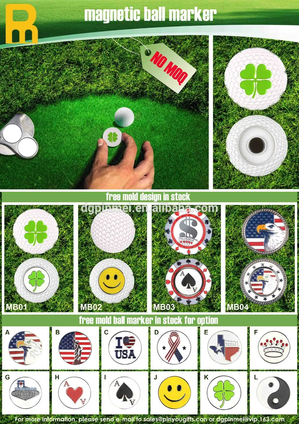 Personalized poker chip ball marker
