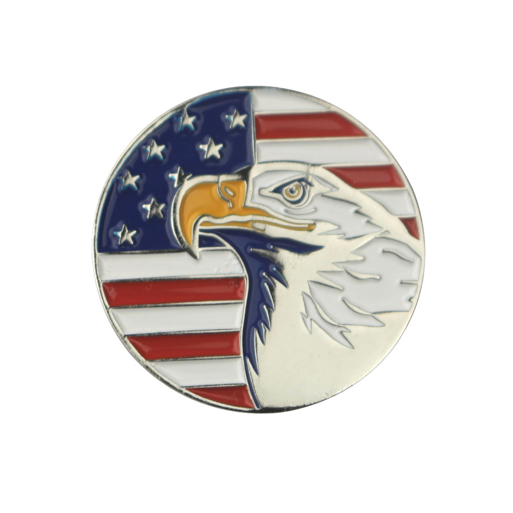 Las Vegas and eagle American flag golf ball marker in bulk