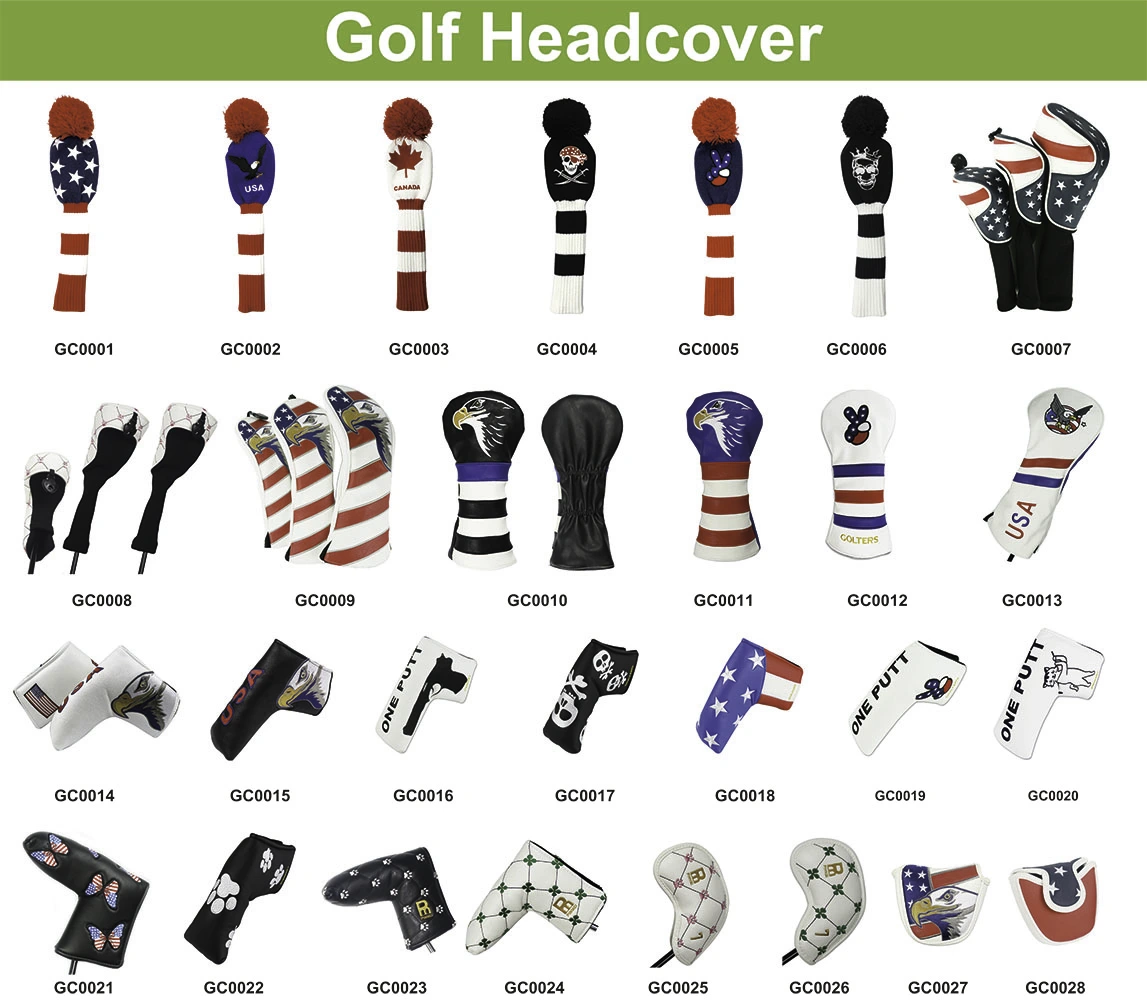 Golf iron headcover pu leather magnetic iron covers