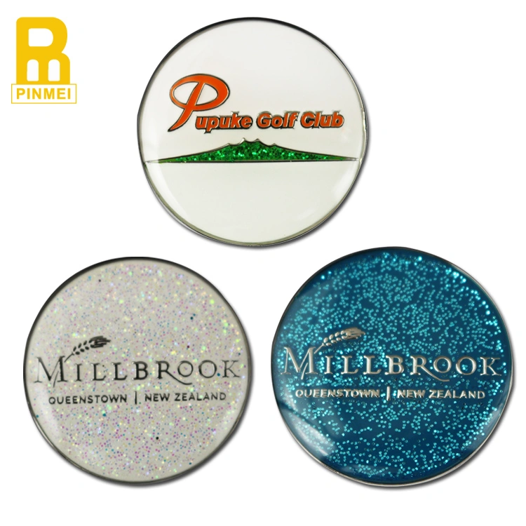 Custom soft enamel glister golf ball marker