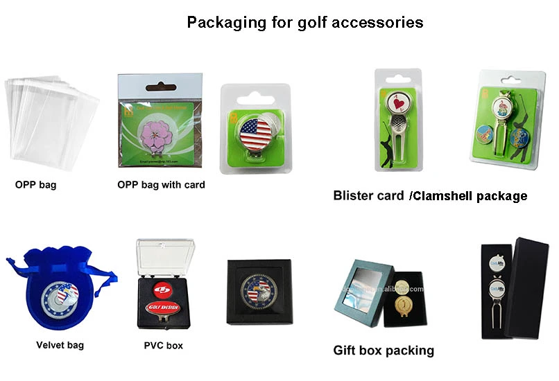 blank golf hat clips with ball markers for sublimation printing and digital printing