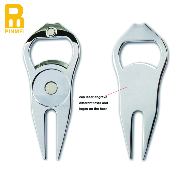 No mold fee bottle opener golf pitchfork golf divot tool