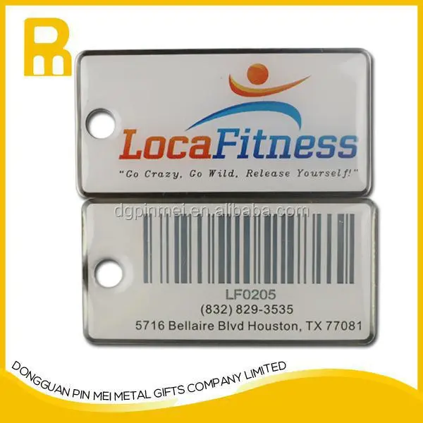 Barcode key chains with unique id number bar code key tag