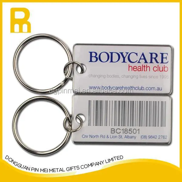 Custom barcode key tags unique metal key tags with 30mm keychain