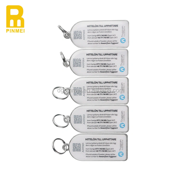 Custom Logo Hotel Key Tags With Different Room Numbers QR Code Key Chains Unique Barcode Key Fobs