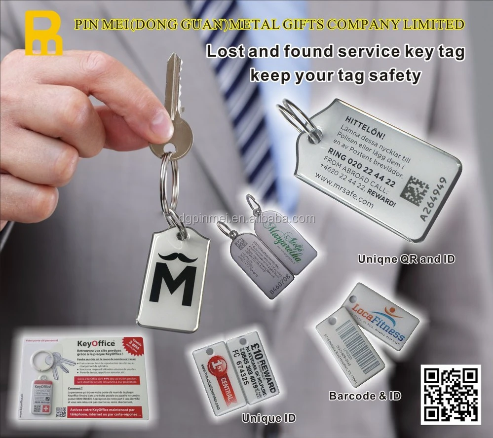 Custom Logo Hotel Key Tags With Different Room Numbers QR Code Key Chains Unique Barcode Key Fobs