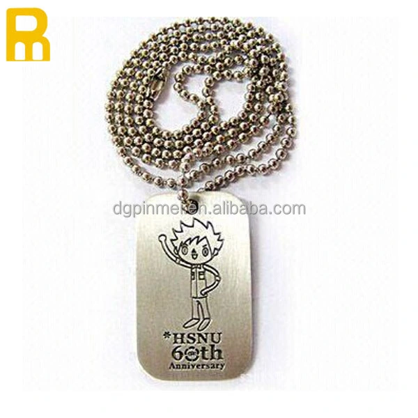 No mold fee Promotional Metal Military Dog Tag Machine with ball chain