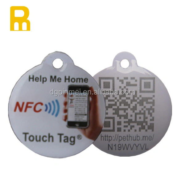 Custom Logo Pet Tag Rfid NFC Finds Pet Dog Tag Collar Anti-Lost Pet Epoxy Tag