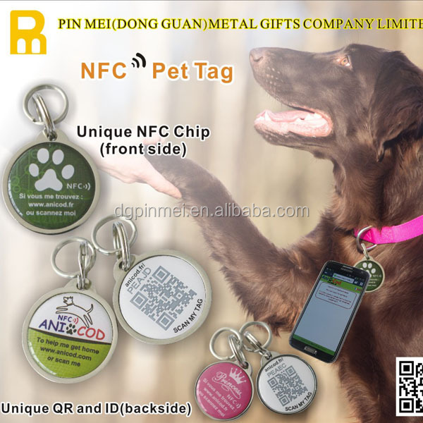 Custom Logo Pet Tag Rfid NFC Finds Pet Dog Tag Collar Anti-Lost Pet Epoxy Tag