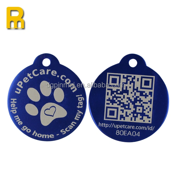 Customized blank id qr code aluminum price tags pet poppuy dogs