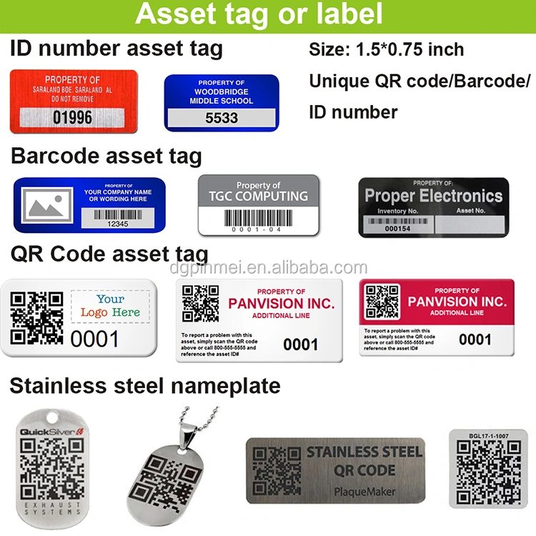 Customized Stainless Steel Printed Metal Nameplate QR Code Name Plate
