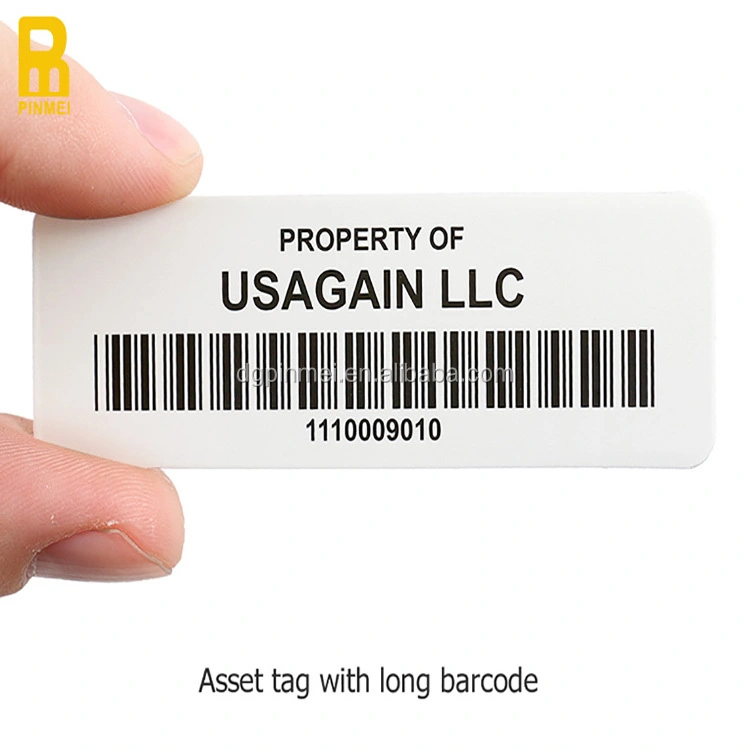 Custom aluminum name plate metal barcode asset tag label QR code ID number asset tracking tag