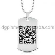 Custom made stainless steel engraved metal brand logo nameplate with QR code