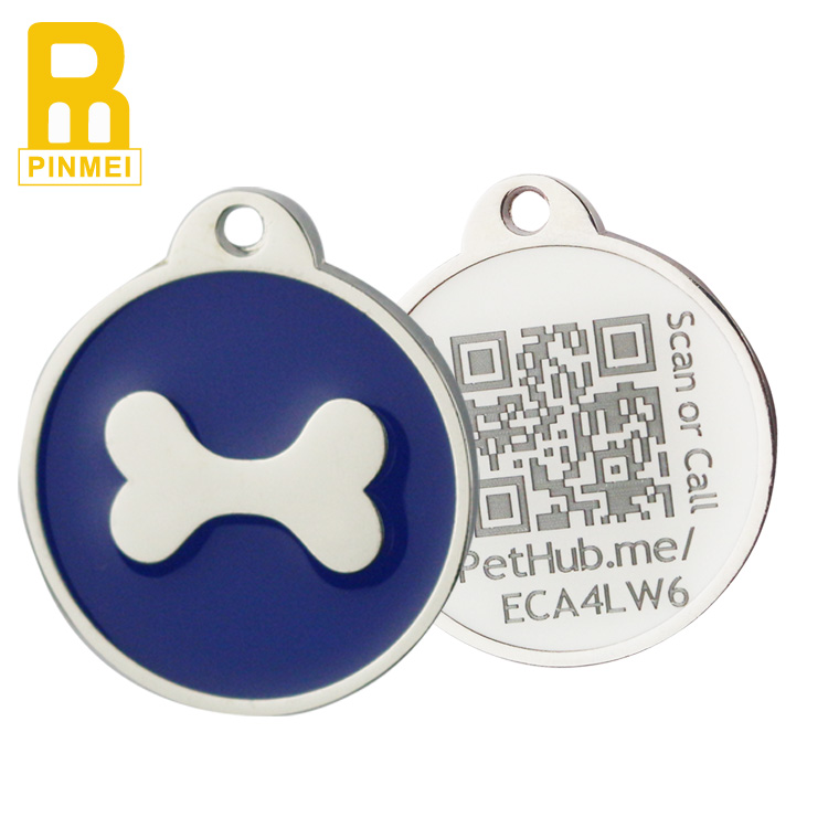 Custom stainless steel bone shape dog pet tag
