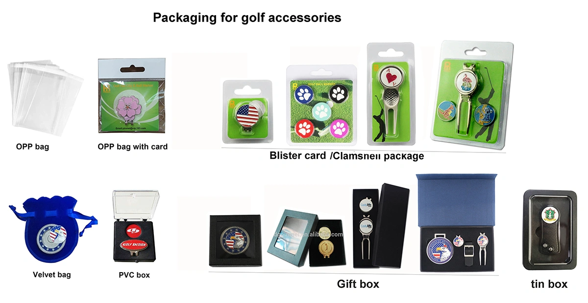 Bulk wholesale divot tool ball marker hat clip golf accessories