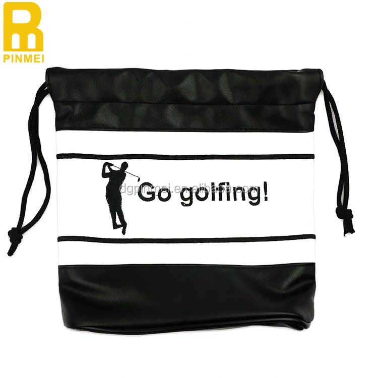 Factory Wholesale Golf Ball PU Leather Storage Sack Golf Pouch Golf Accessories Ball Bag
