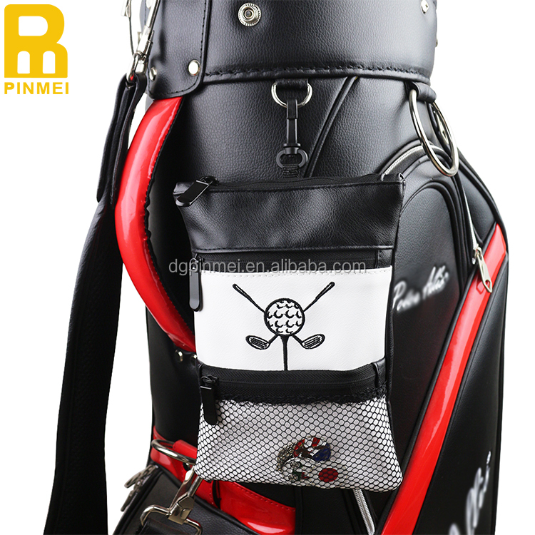 Personalized Golf Ball PU Leather Storage Sack Valuable Golf Pouch Golf Accessories Zipper Ball Bag