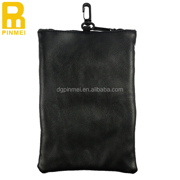 Personalized Golf Ball PU Leather Storage Sack Valuable Golf Pouch Golf Accessories Zipper Ball Bag