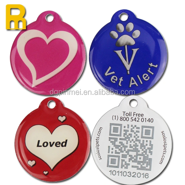 Personalized Rfid Pet Dog Tag Metal Id Qr Code Pet Tag Offset Printing Pet Tag For Dogs And Cats
