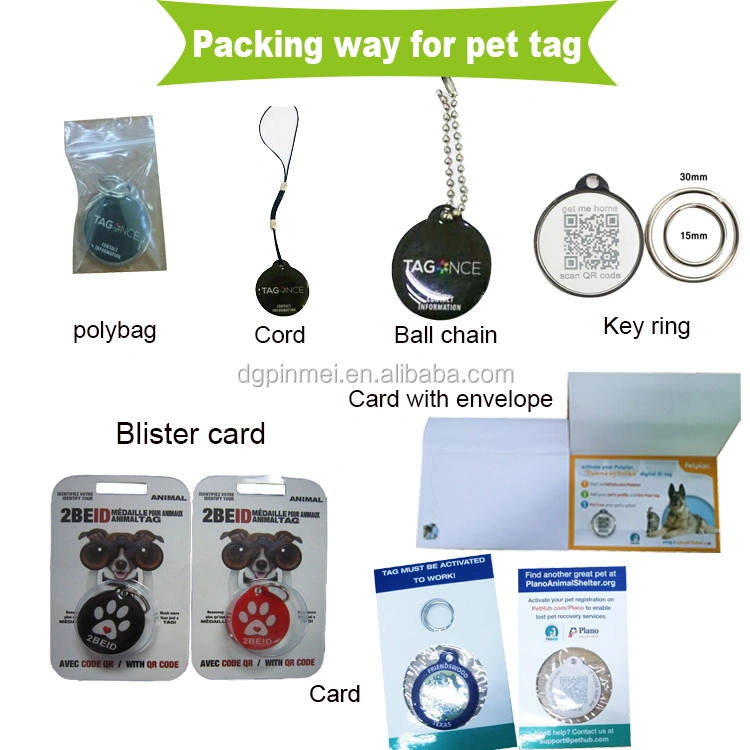 Personalized Rfid Pet Dog Tag Metal Id Qr Code Pet Tag Offset Printing Pet Tag For Dogs And Cats