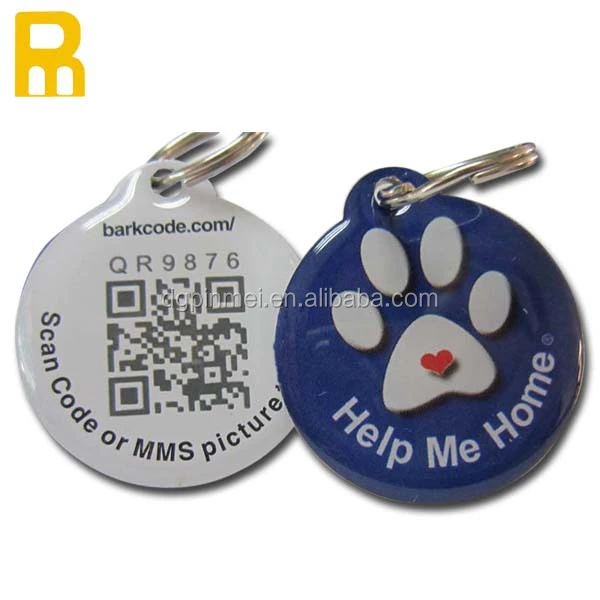 Custom Logo Unique Qr Code Dog Tags / Different Qr Code Pet Tags Cheap Rfid Pet Tag