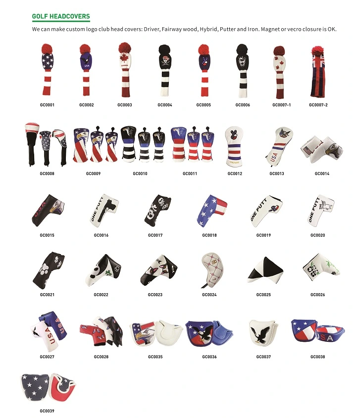 Factory Store Wholesale Bulk Custom PU Leather Golf Putter Head Cover Protector