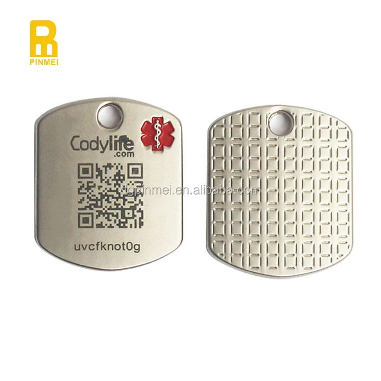 Custom Stainless steel metal asset tag label barcode QR code ID number tracking