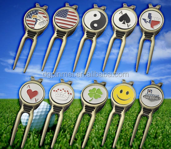 Unique golf cap pins emblems magnetic golf hat clips pins with customized logo ball marker