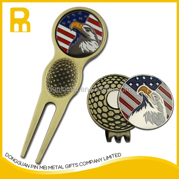 Unique golf cap pins emblems magnetic golf hat clips pins with customized logo ball marker