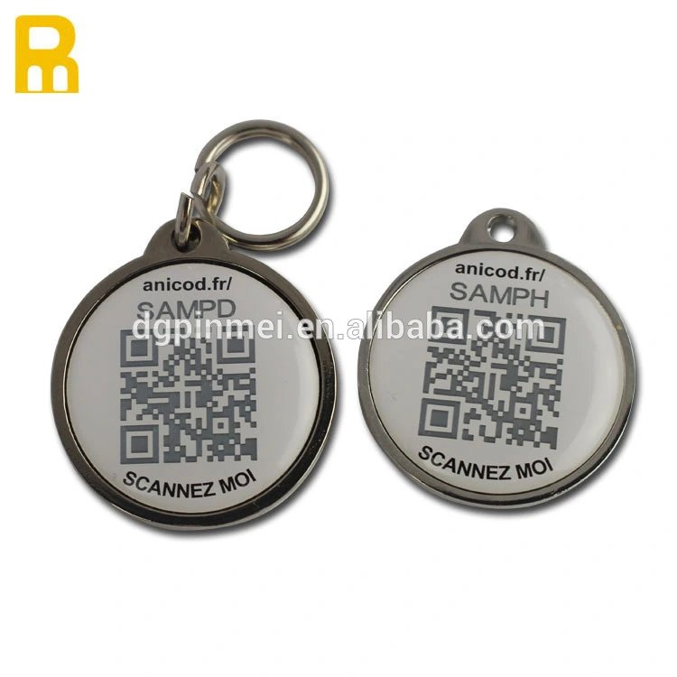 shinny metal qr code dog tag for pets license tag
