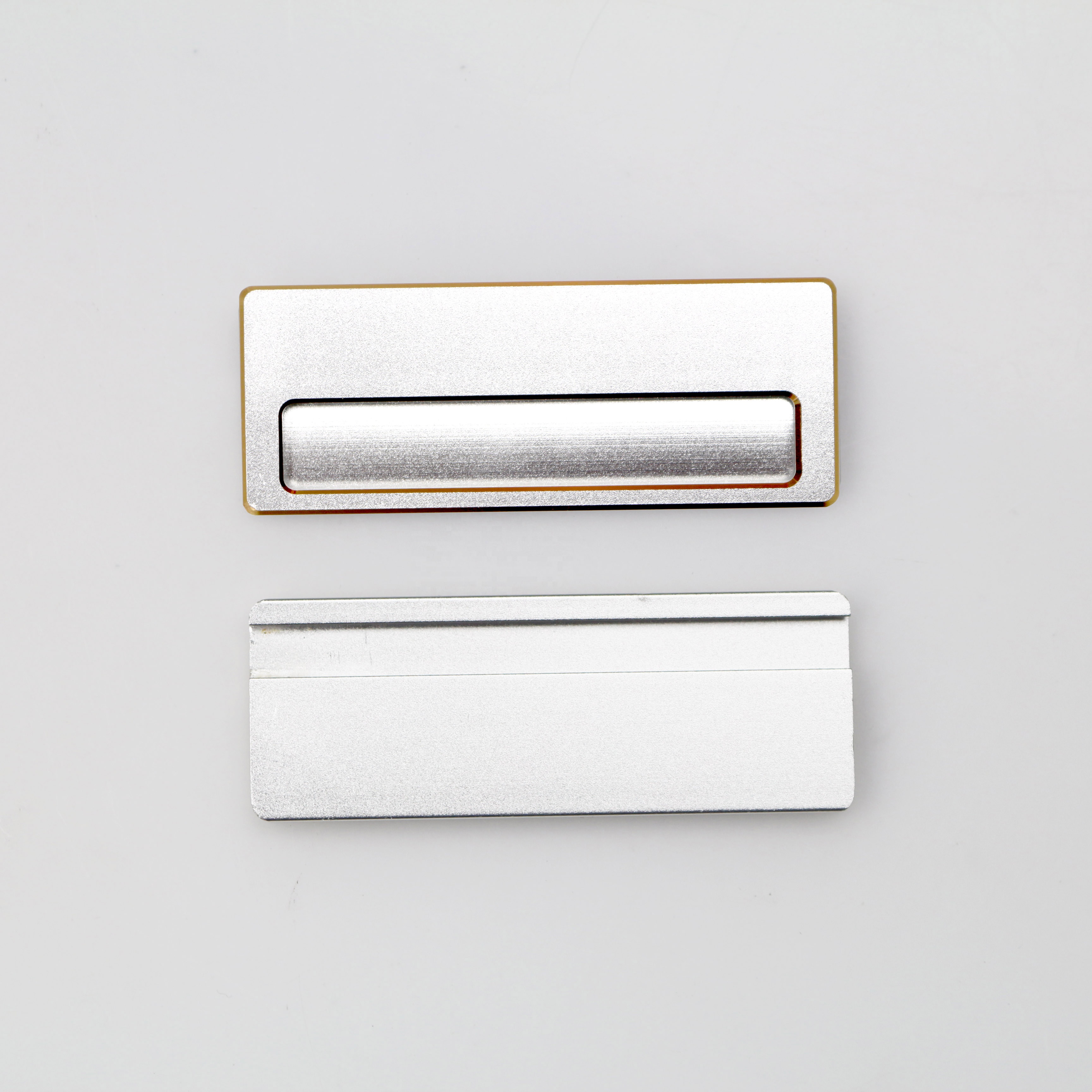 Custom logo metal company name badge pin for staff to insert name and position