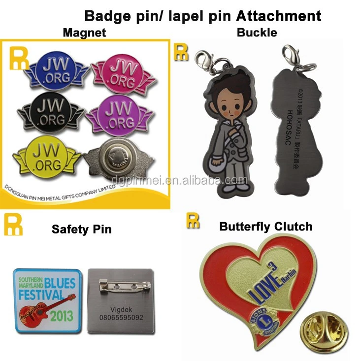 Custom raised metal lapel pin badge sew on clothes