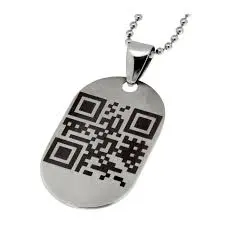QR code pendant Barcode stainless steel nameplate