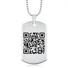 QR code pendant Barcode stainless steel nameplate