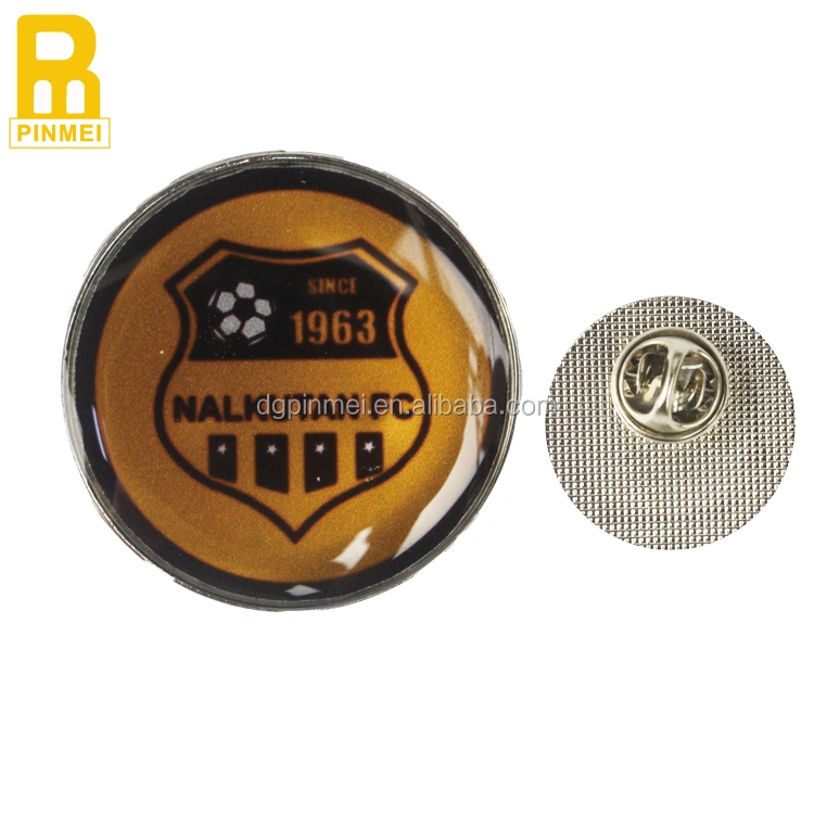 Custom design stainless iron metal pin badge blank badge pin with epoxy