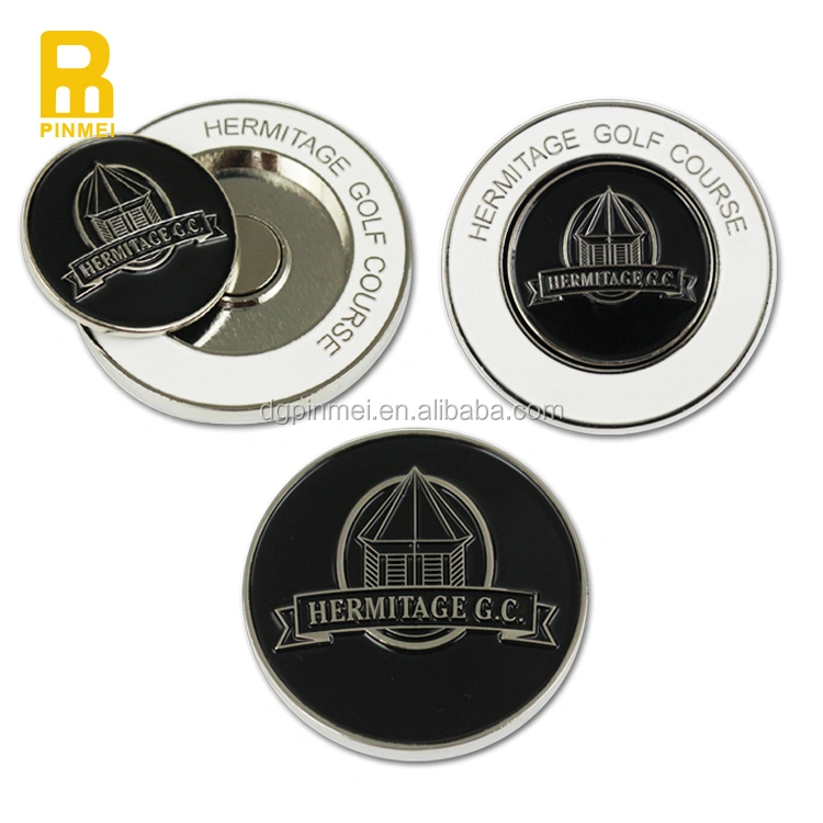 Custom Metal Magnetic Coin Golf Poker Chip Removable Ball Marker Poker Chips