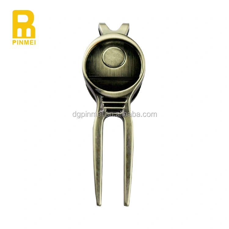 PINMEI Wholesale Metal Custom Logo Ball Marker Holder Magnetic Golf Divot Repair Pitch Tool