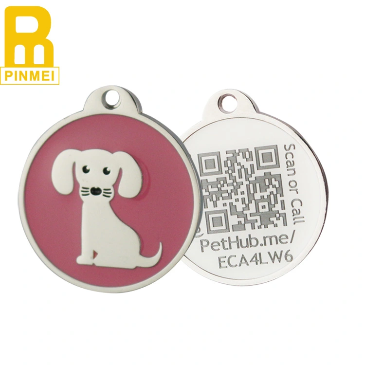 Promotional Factory Direct Sale Metal NFC Chip Laser QR Code ID Pet Tag for Cat and Dog
