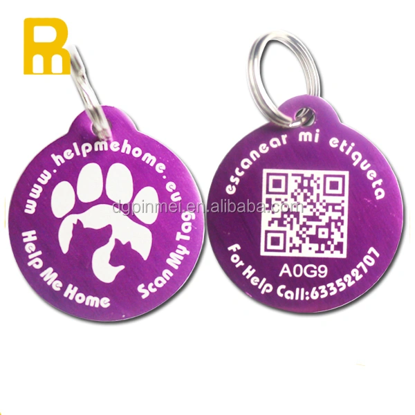 Promotional Factory Direct Sale Metal NFC Chip Laser QR Code ID Pet Tag for Cat and Dog