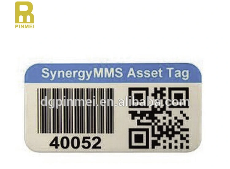Waterproof PVC plastic barcode sticker metal serial number metal plate