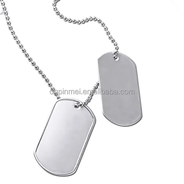 Tracking qr code metal name tag necklace / metal dog tags for people