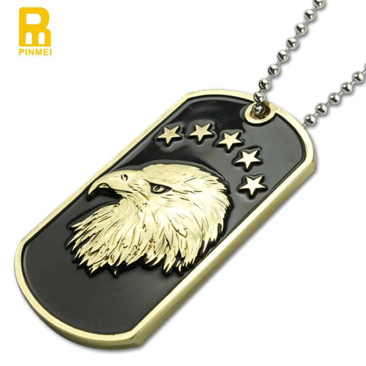 USA Flag Military Dog Tag Necklace