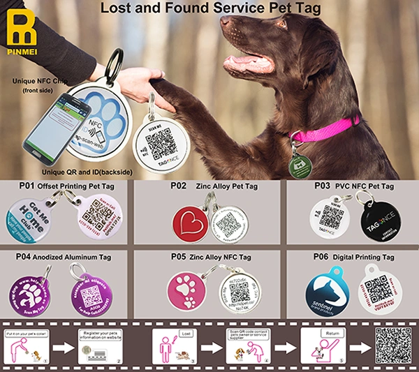 Wholesale Custom Engraved Pet ID Tags Solid Stainless Steel Personalized Dog & Cat Pet Identification Zinc Alloy QR Code Tag