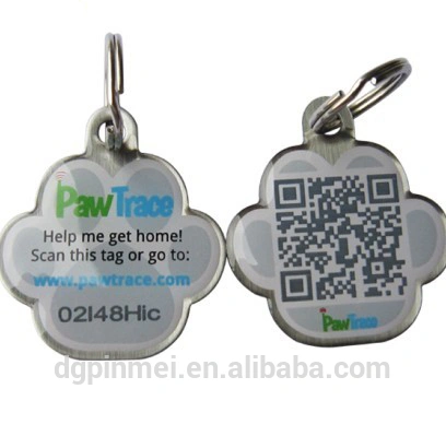 Colorful unique qr code pet id dog tag pet id dog tag with 15mm keychain