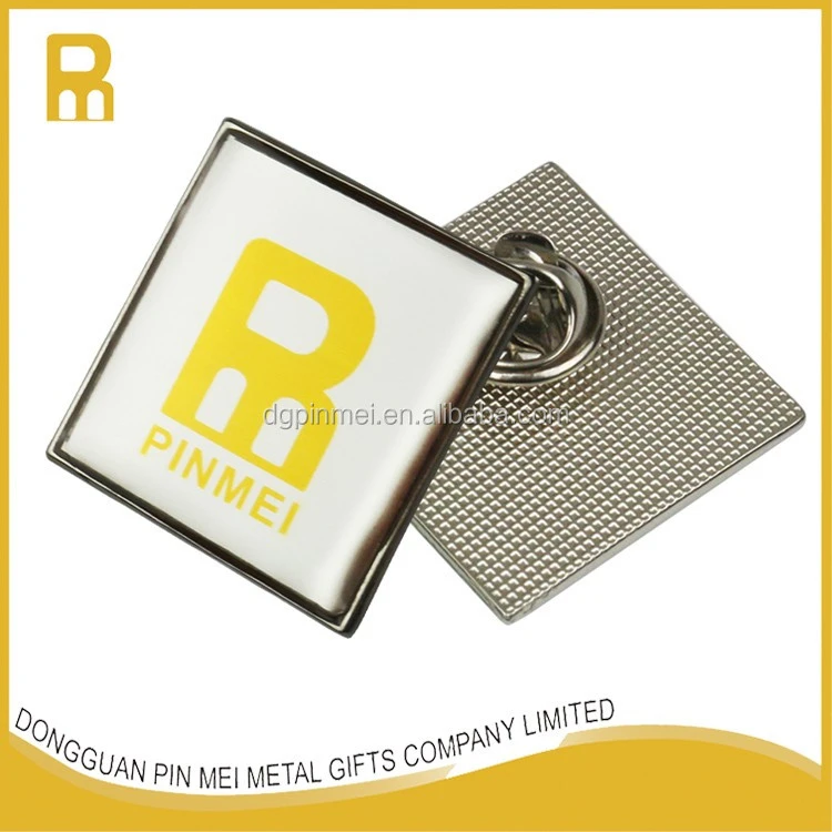 No mold fee doming resin sticker 25mm square blank badge